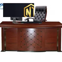 Bàn lãnh đạo sơn PU cao cấp mặt lượn cong DT1890H25 - DT2010H25